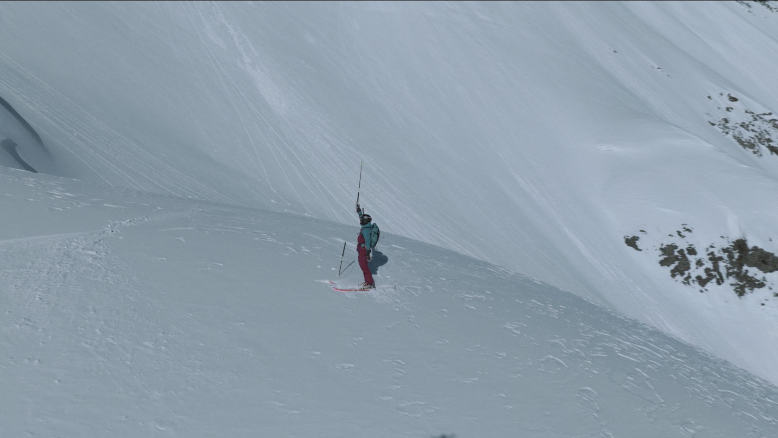 Guided backcountry skiing — skinning up with Ushba on the horizon