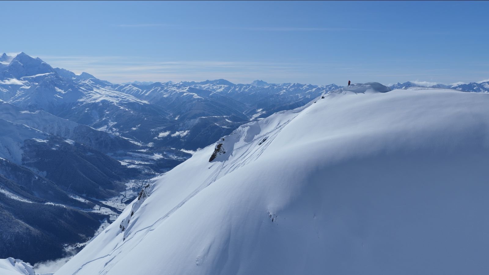 Cornice edge with the valley far below