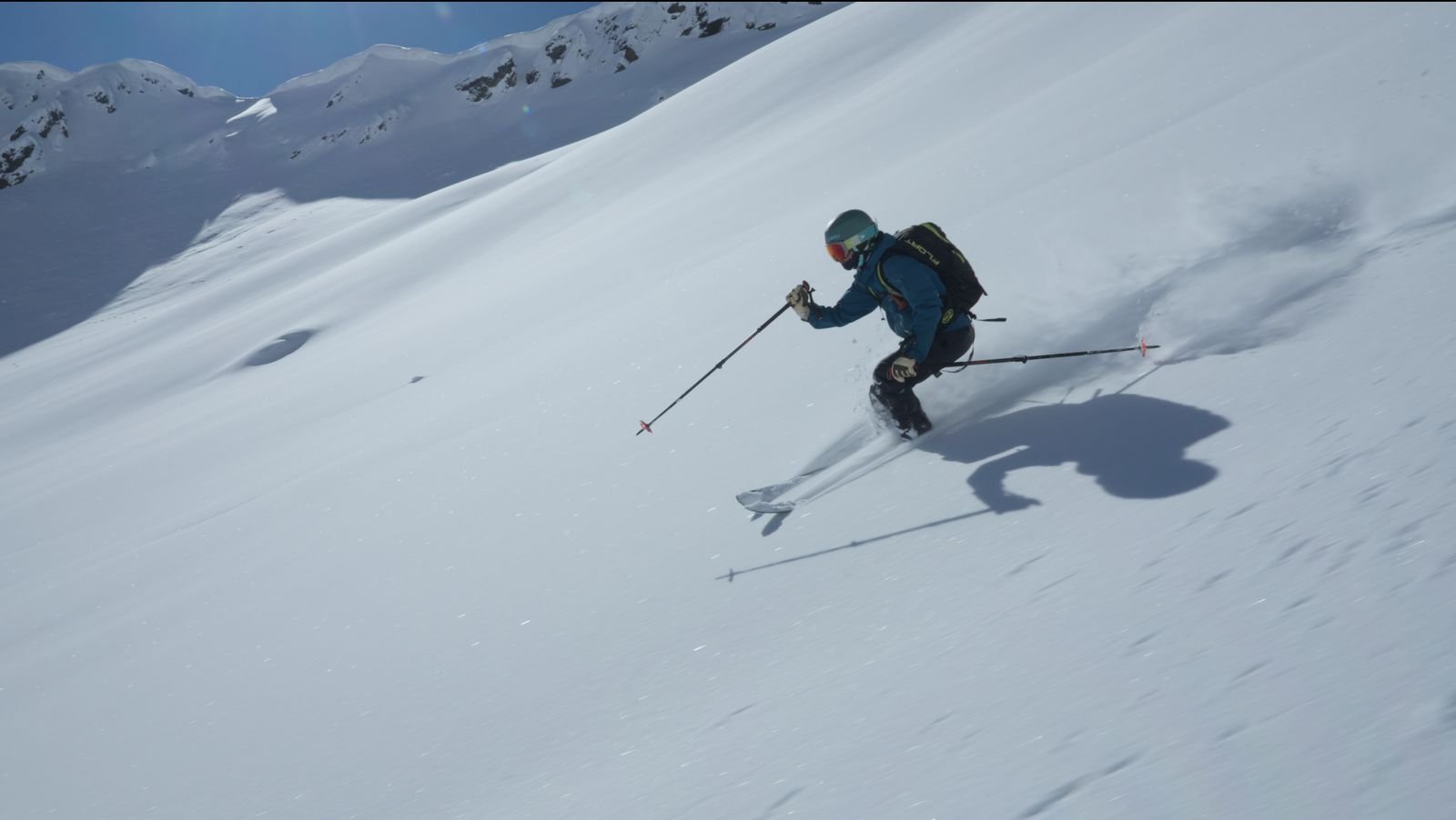 Freeride turn in deep Svaneti powder