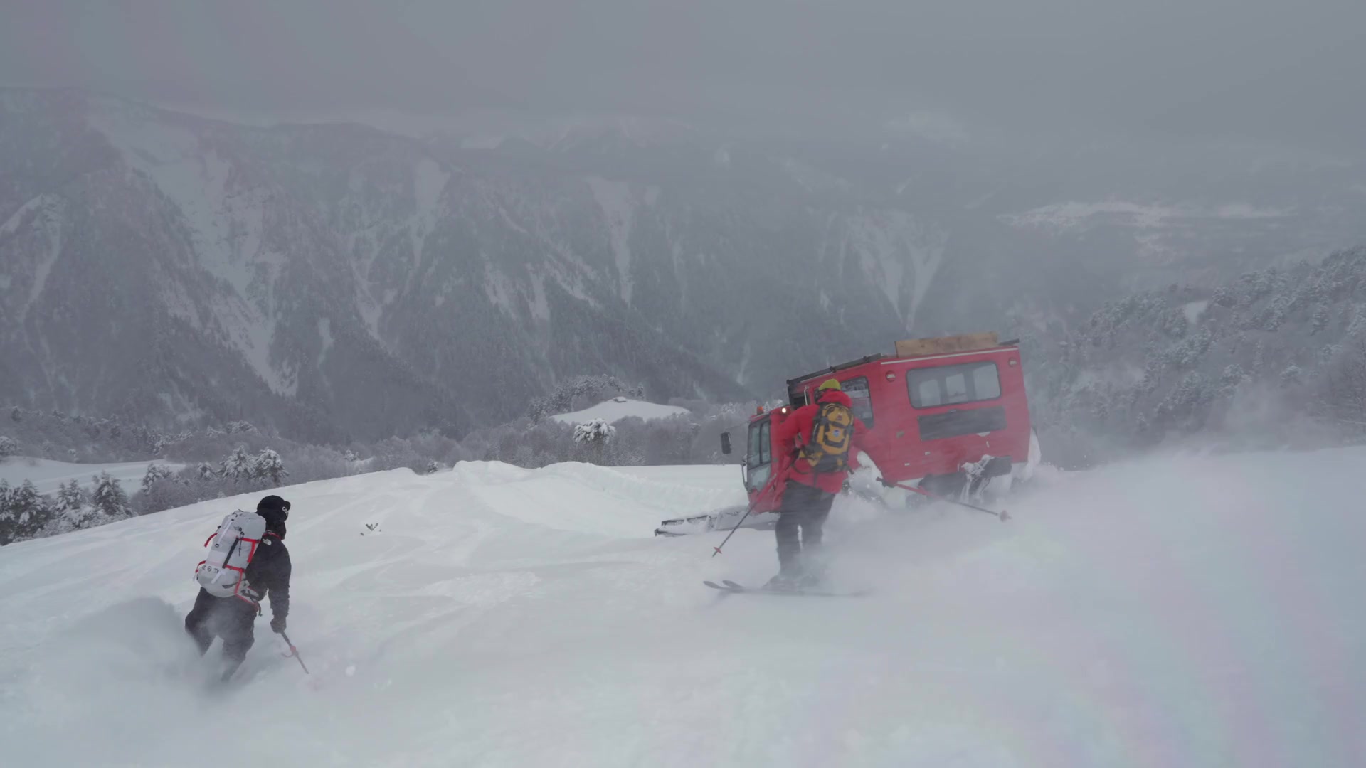 A snowcat in Svaneti