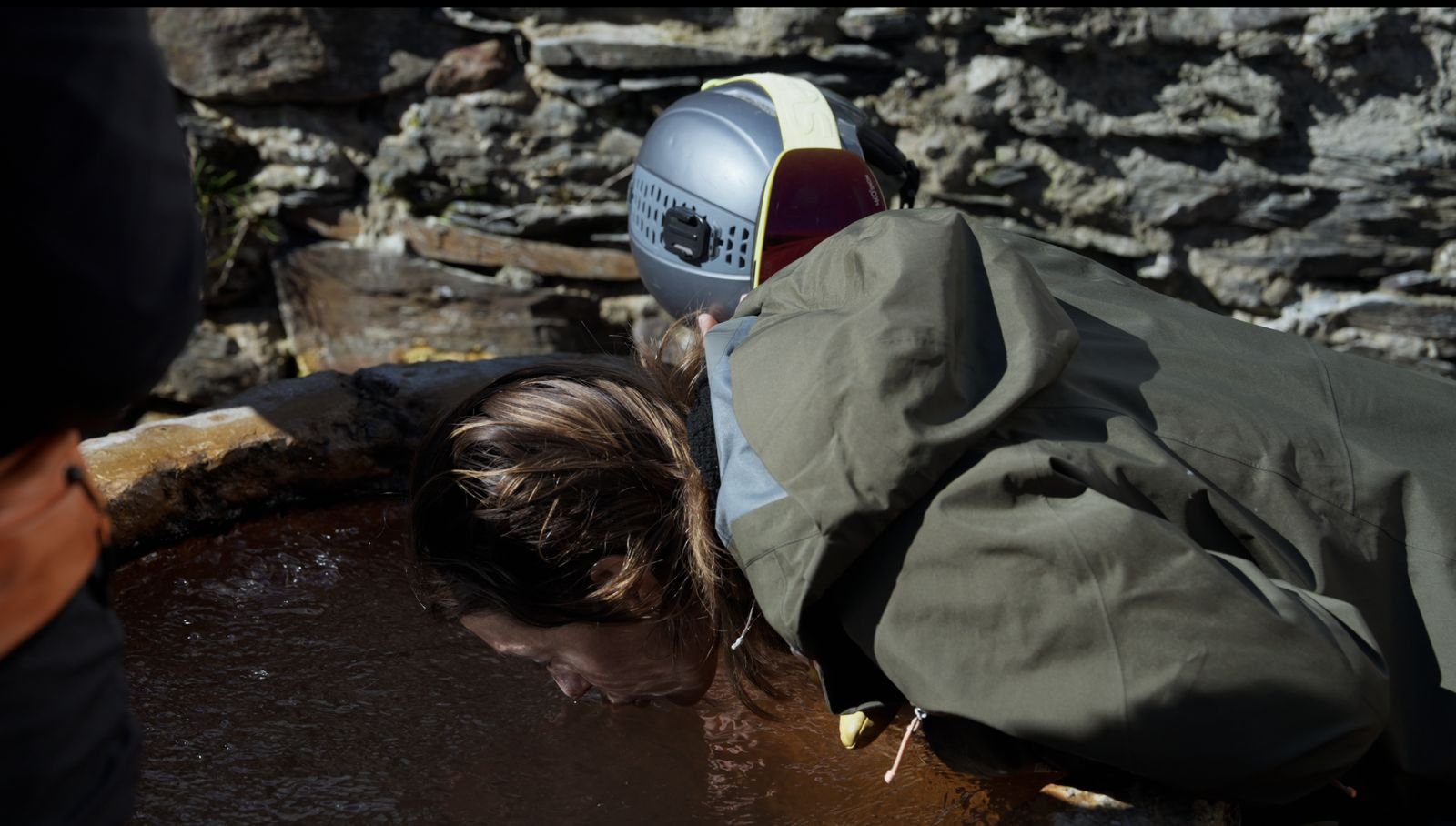 Natural mineral spring in the mountains