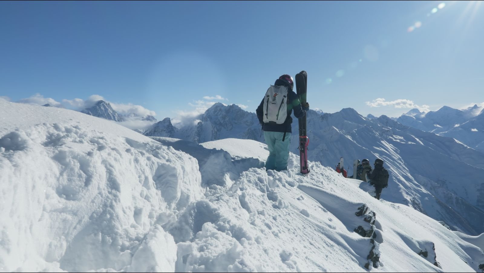 Tower village and Caucasus peaks on the classic Svaneti trek